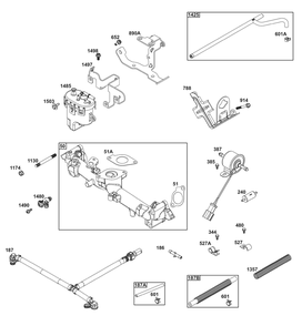 Fuel Supply Group Diagram and Parts List for 61E177-0134-J1 400000 - 699999 Briggs and Stratton Engine